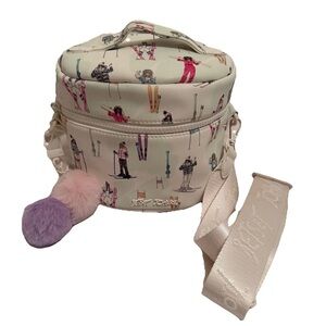 Betsey Johnson Cosmetic Case, Strap And Pom Pom  Key Chain